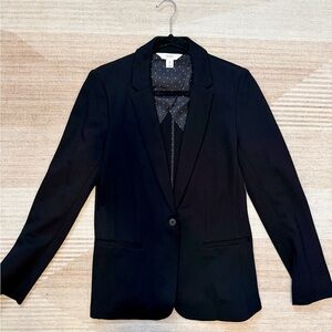 Old Navy Women's Classic Black Blazer | Medium Tall | Ponte Knit | Stretch | EUC